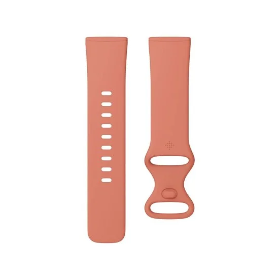 Fitbit Watch Versa 3 Fitness Aluminum Wristband With Heart Rate Tracket - Pink Clay/Soft Gold Aluminum